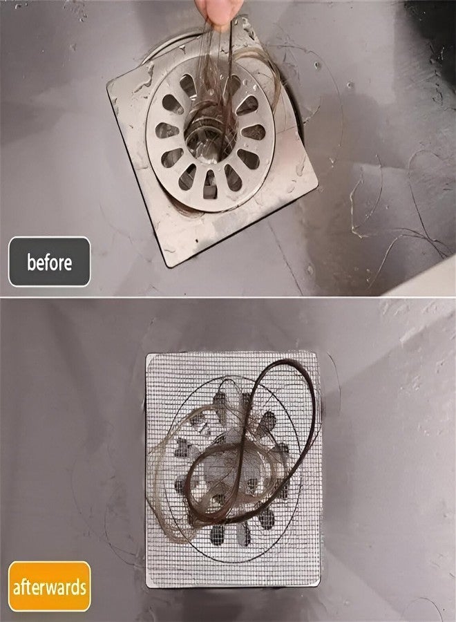POPAXY Disposable Drain Hair Catcher Stickers - Waterproof Mesh Drain Cover for Bathroom, Shower, Sink, Bathtub - Drain Jali Protector for Hair, Food, Soap Residue (10) - Image 2